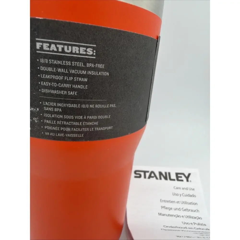 Stanley IceFlow Flip Straw Tumbler 20oz TigerLily Plum Water Bottle New Orange - Picture 5 of 6